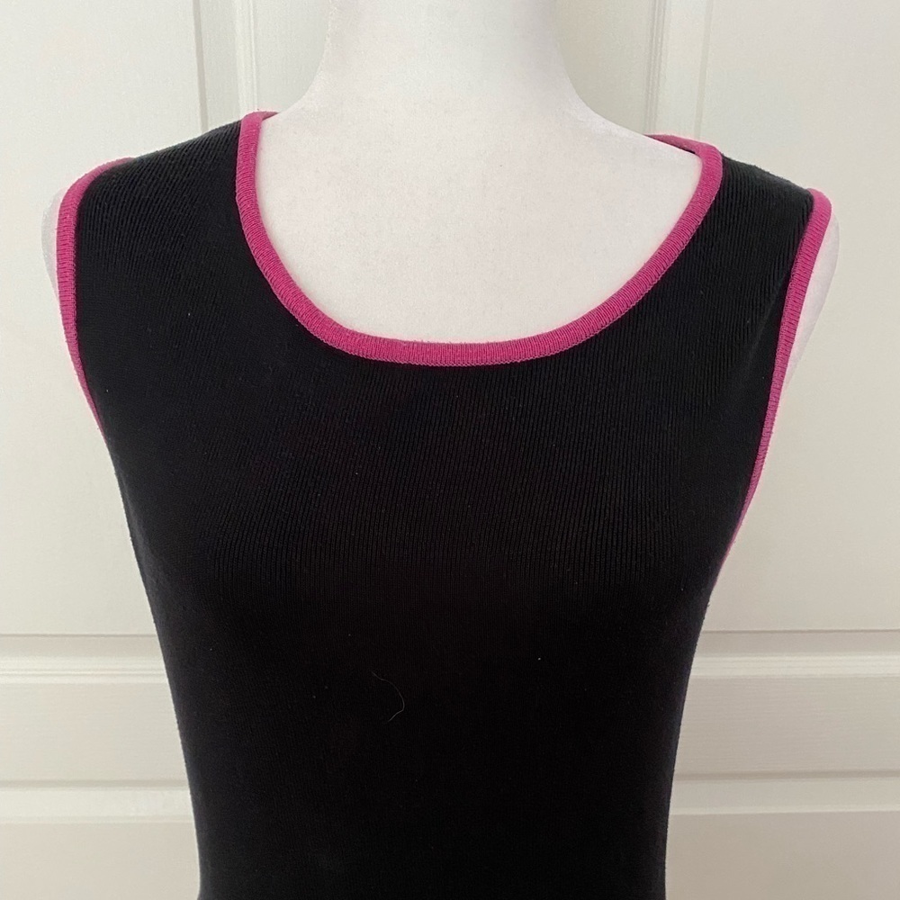 Karen Kane Black Silk Blend Tank Top L | Stretchy Luxe Sleeveless Blouse - Picture 4 of 10